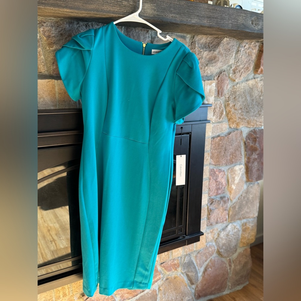 NWT:Calvin Klein Vibrant turquoise Dress